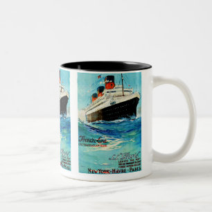 ss Paris ~ French Line Two-Tone Coffee Mug