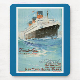 ss Paris - The French Line Mouse Pad