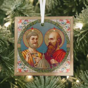 SS. Peter and Paul, Apostles (JMAS 01) Glass Tree Decoration