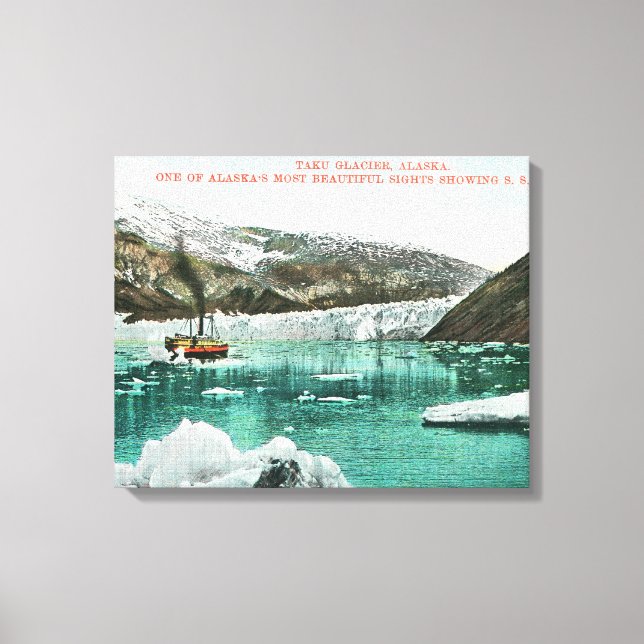 SS Spokane Steamer Passing by Glacier Canvas Print (Front)