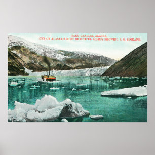 SS Spokane Steamer Passing by Glacier Poster