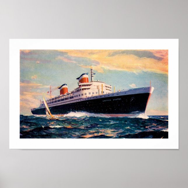 ss United States at Sea Poster (Front)