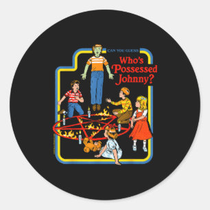 Ssessed Johnny Sarcastic Retro Vintage Funny Adult Classic Round Sticker