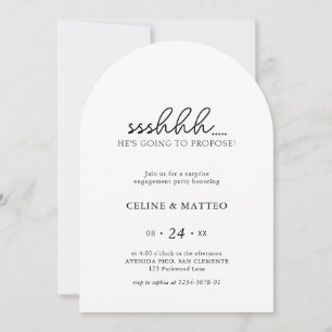 Sshh.. He's Going to Propose Surprise Engagement Invitation