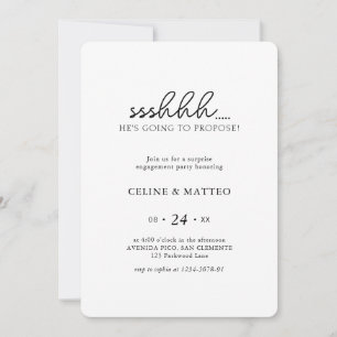 Sshh.. He's Going to Propose Surprise Engagement Invitation