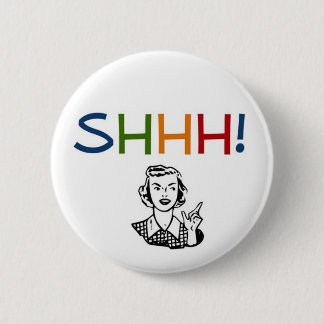 sshh librarian 6 cm round badge