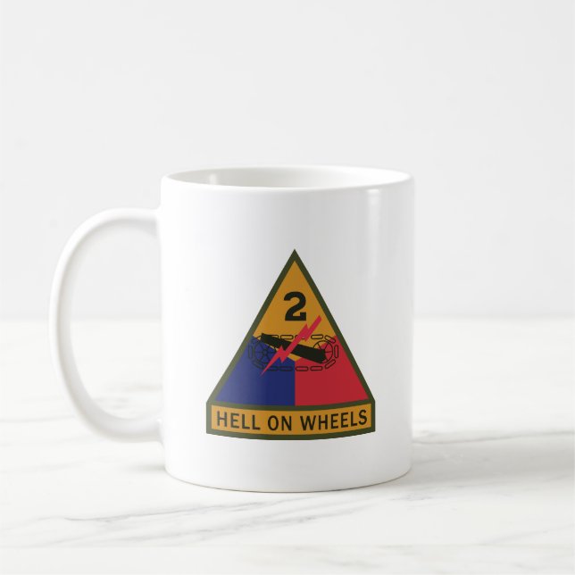 SSI - 2nd Armoured Division w Name Tape Coffee Mug (Left)