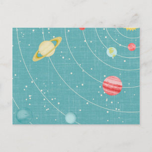 SSP CARTOON KIDS SOLAR SYSTEM PAPER PLANETS STARS POSTCARD