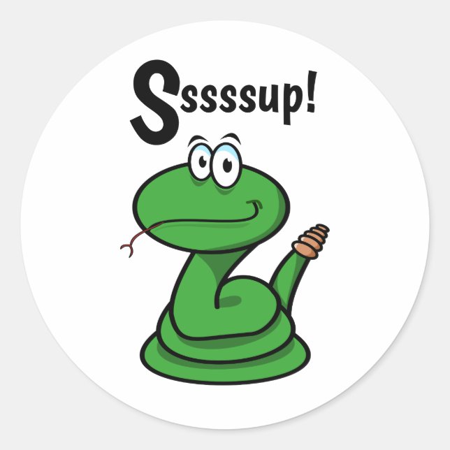 Sssssup! Snake Classic Round Sticker (Front)