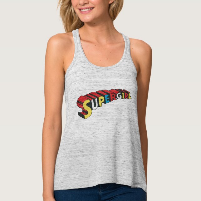 SSupergirl Colourful  Logo Singlet (Front)