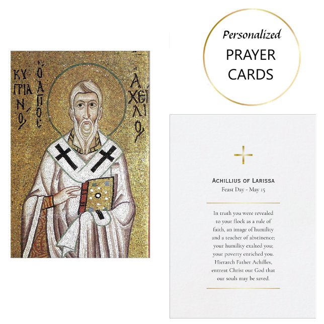 St. Achillius of Larissa Orthodox Prayer Card (Creator Uploaded)