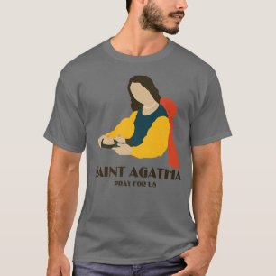St Agatha Breast Cancer Ribbon Patron Saint Nurses T-Shirt