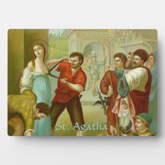 St. Agatha (M 003) 5"x7" Horizontal Plaque (Front)