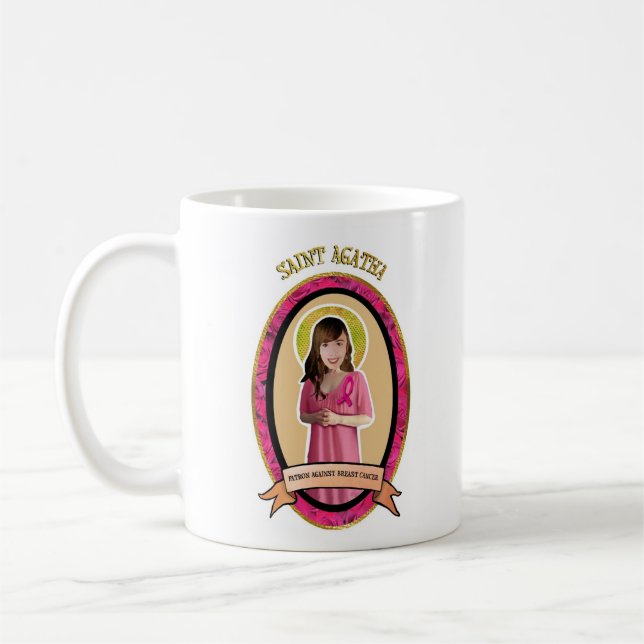 St. Agatha Patron saint against Breast cancer mug (Left)