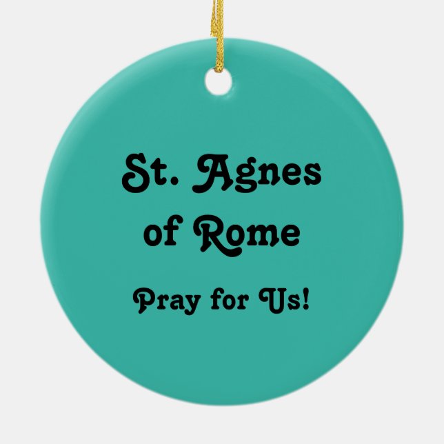 St. Agnes of Rome (BK 006) Ceramic Tree Decoration (Back)