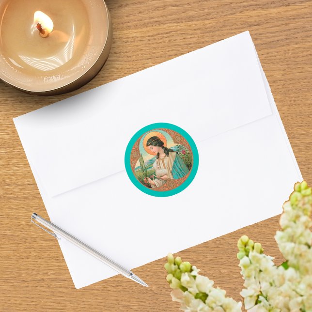 St. Agnes of Rome (BK 006) Classic Round Sticker (Creator Uploaded)