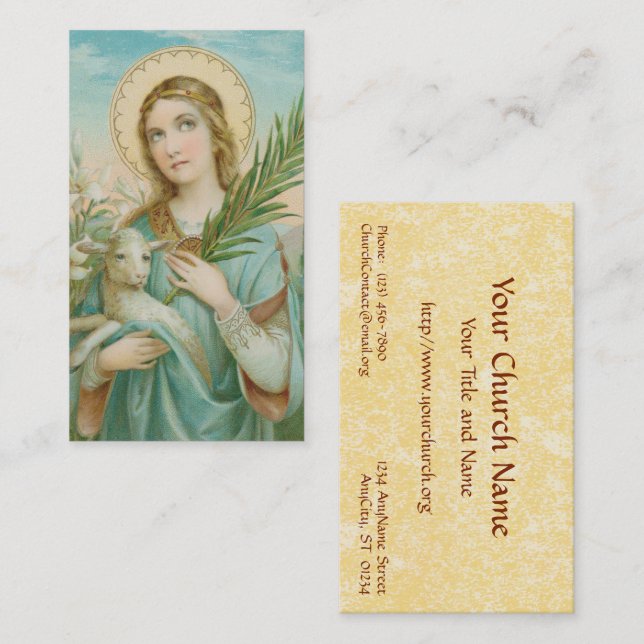 St. Agnes of Rome (MH 01) Business Card (Front/Back)
