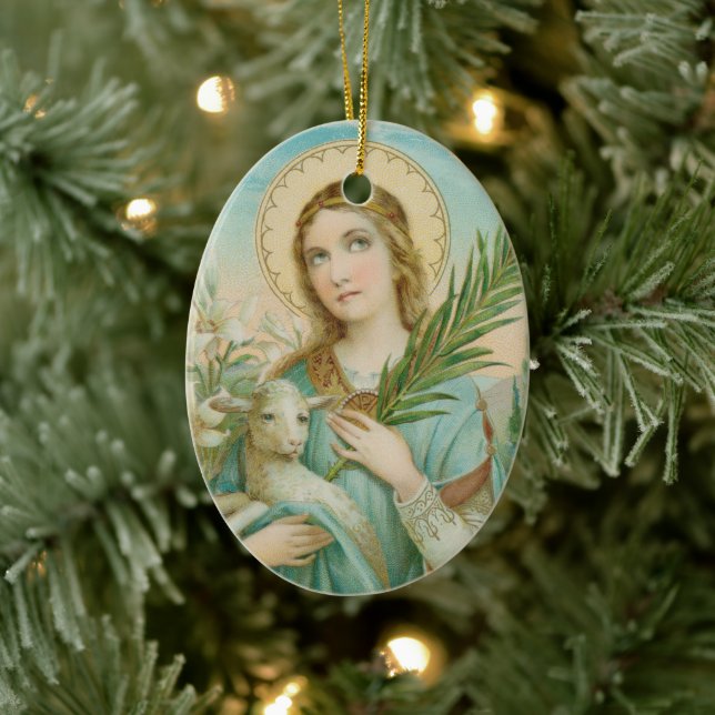 St. Agnes of Rome (MH 01) Ceramic Tree Decoration (Tree)