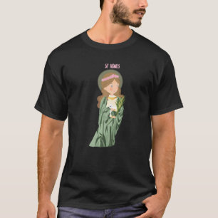 St Agnes of Rome Prayer Card Vintage Catholic Sain T-Shirt