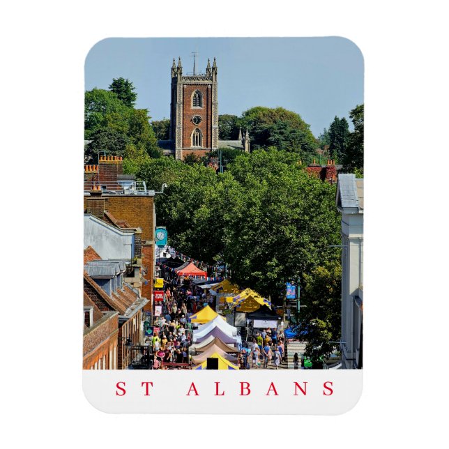 St Albans market view fridge magnet (Vertical)