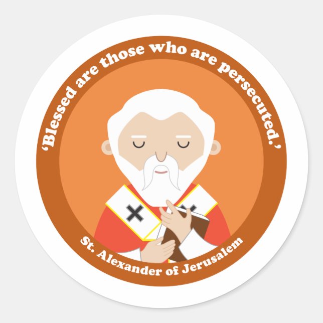 St. Alexander of Jerusalem Classic Round Sticker (Front)