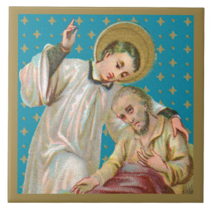 St Aloysius Gonzaga & Plague Victim (M06; NoName) Tile