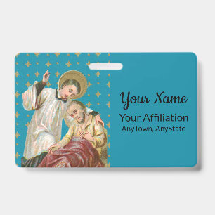 St Aloysius Gonzaga & Plague Victim (Style 1; M06) ID Badge