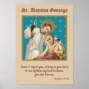 St. Aloysius & Plague Victim (M 006) Poster