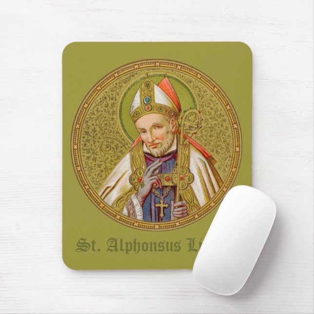 St. Alphonsus Liguori (SNV 02) (Round) Mouse Pad (With Mouse)