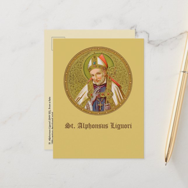 St. Alphonsus Liguori (SNV 02) (Round) Postcard (Front/Back In Situ)
