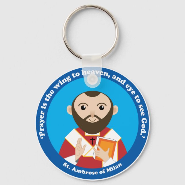 St. Ambrose of Milan Key Ring (Front)