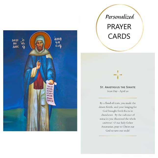 St. Anastasius the Sinaite Orthodox Prayer Card    (Creator Uploaded)