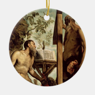 St. Andrew and St. Jerome Ceramic Tree Decoration