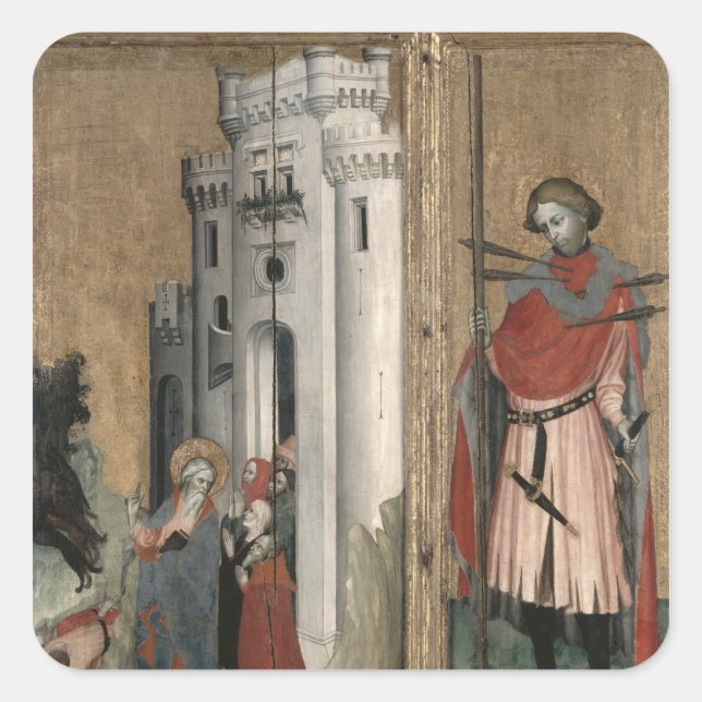 St. Andrew Chasing Demons from the Town Square Sticker (Front)