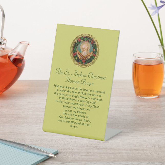 St. Andrew Christmas Novena Prayer Pedestal Sign (In SItu)