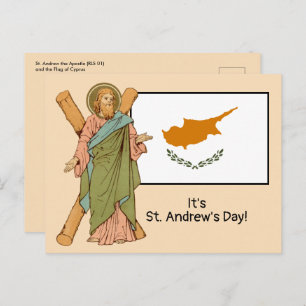 St. Andrew (RLS 01) with Flag of Cyprus Feast Day Postcard