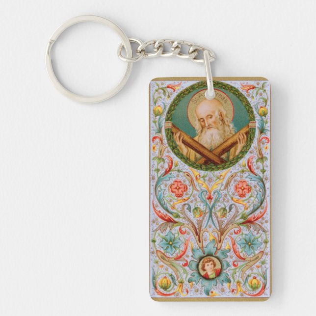 St. Andrew the Apostle (JMAS 02) Rectangular Key Ring (Front)