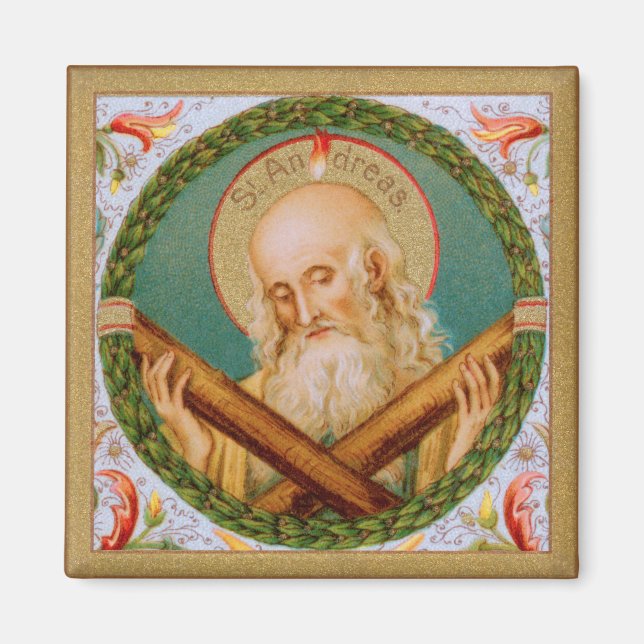 St. Andrew the Apostle (JMAS 02) Square Magnet (Front)