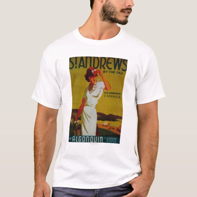 St. Andrews Algonquin Vintage PosterEurope T-Shirt (Front)