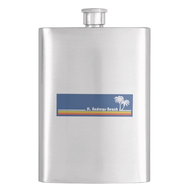 St. Andrews Beach Georgia Hip Flask (Front)