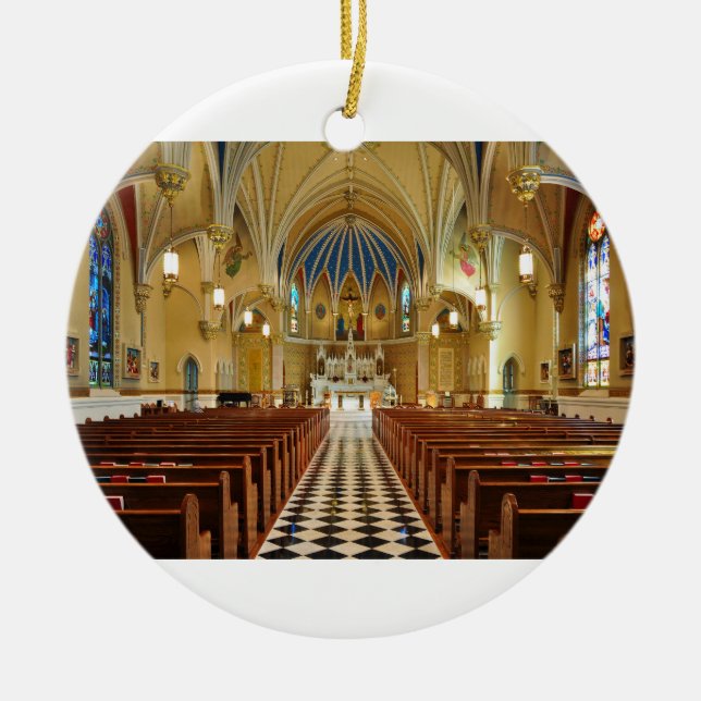 St Andrew's Catholic Church Roanoke Virginia Ceramic Tree Decoration (Front)