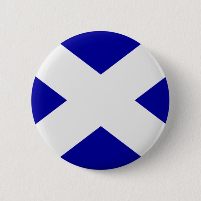 St Andrew's Cross 6 Cm Round Badge (Front)