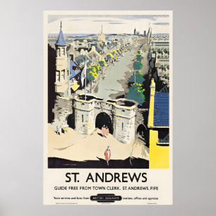 St Andrews Fife Scotland Great Britain Vintage Poster