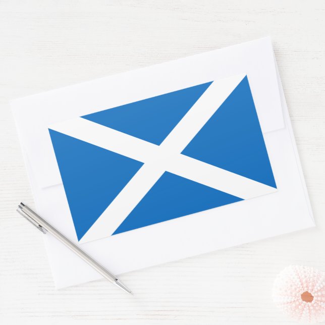 St. Andrew's Flag, Saltire, or Flag of Scotland Rectangular Sticker (Envelope)