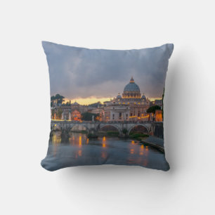 St. Angelo Bridge, St. Peter's Basilica, Rome Cushion