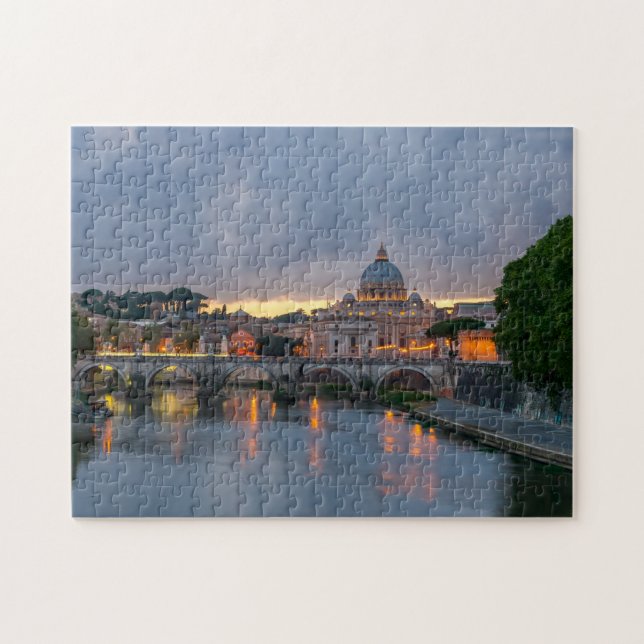 St. Angelo Bridge, St. Peter's Basilica, Rome Jigsaw Puzzle (Horizontal)