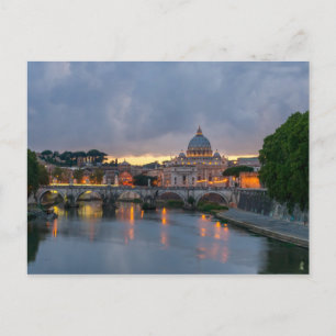 St. Angelo Bridge, St. Peter's Basilica, Rome Postcard