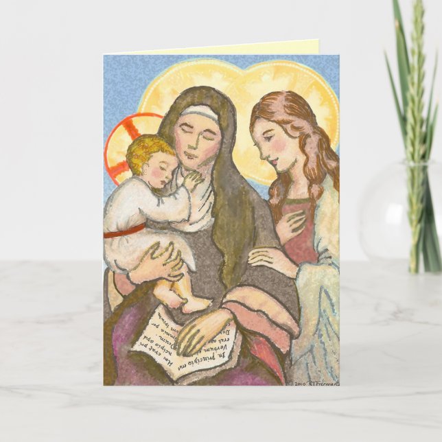 St. Ann with Jesus and Mary Greeting Card (Front)