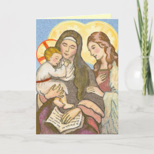 St. Ann with Jesus and Mary Greeting Card