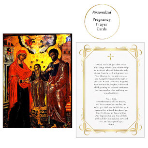 St. Anna, Joachim, Theotokos Pregnancy Pray Card